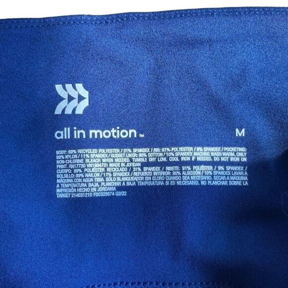 All in Motion Flex Ribbed High-Rise 7/8 Leggings Navy Medium - Picture 7 of 7